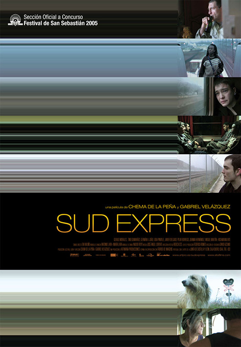 Cartel oficial de la película Sud Express de los directores de cine salmantinos Gabriel Velázquez y Chema de la Peña.